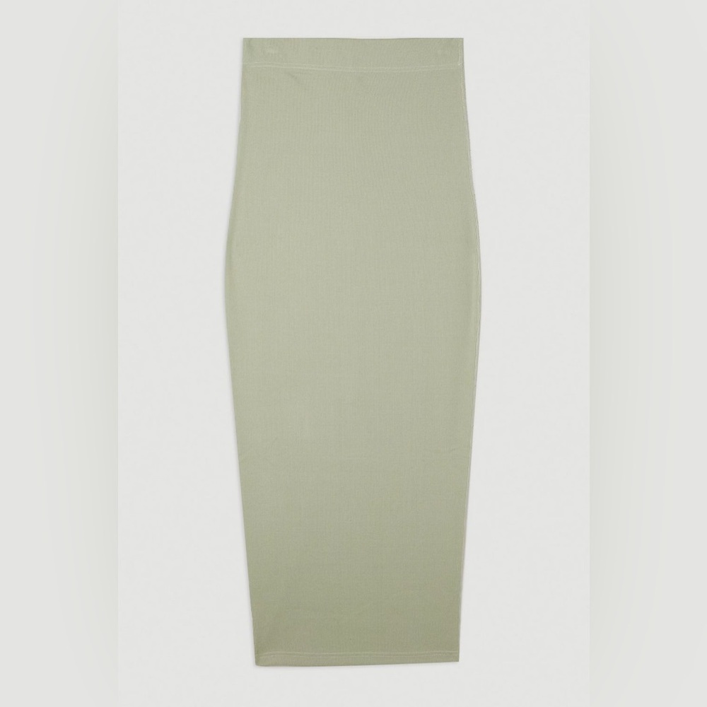 Karen Millen Sage Green Ribbed Skirt